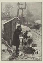 Het kerstdiner van de seinwachter op de spoorlijn